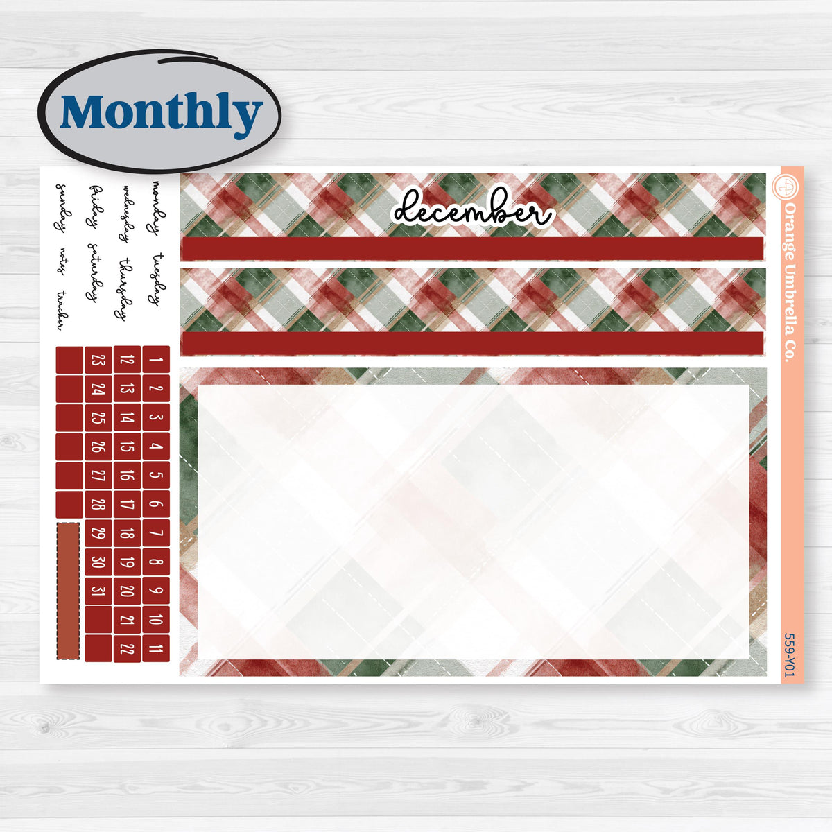 Vintage Christmas Planner Kit | Laurel Denise Scout Small Planner Kit Stickers | Christmas Village | KIT-559-Y