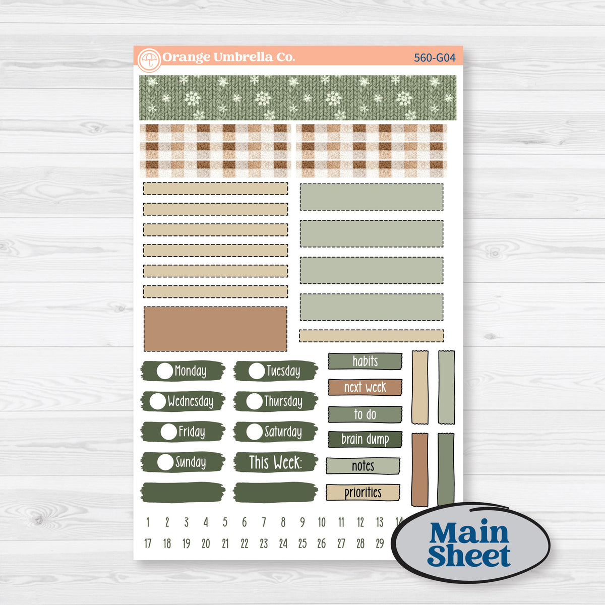 Cozy Winter Planner Kit | Erin Condren A5 Weekly Dashboard Planner Kit Stickers | Snowdrift | KIT-560-G4