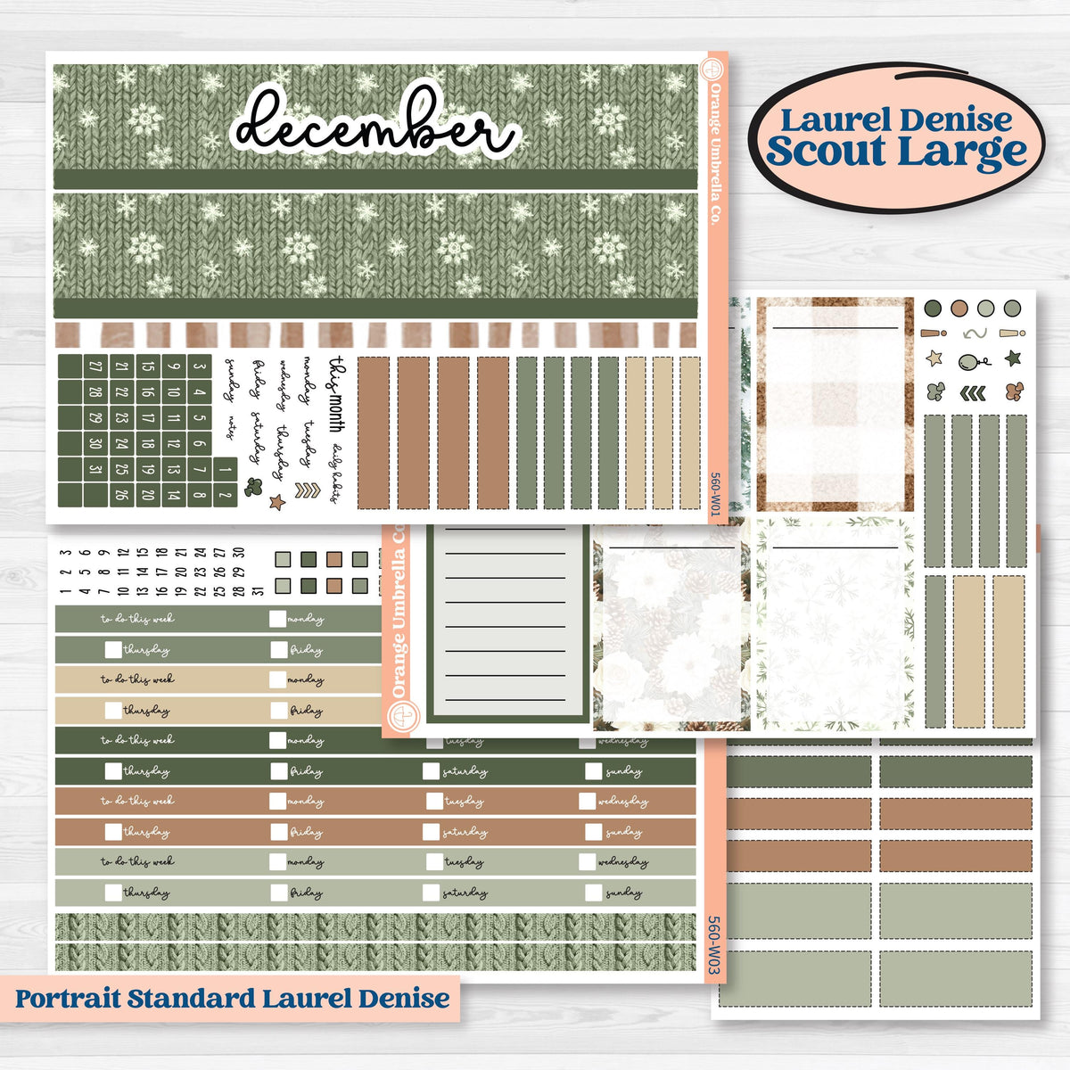 Cozy Winter Planner Kit | Laurel Denise Scout Large Planner Kit Stickers | Snowdrift | KIT-560-W