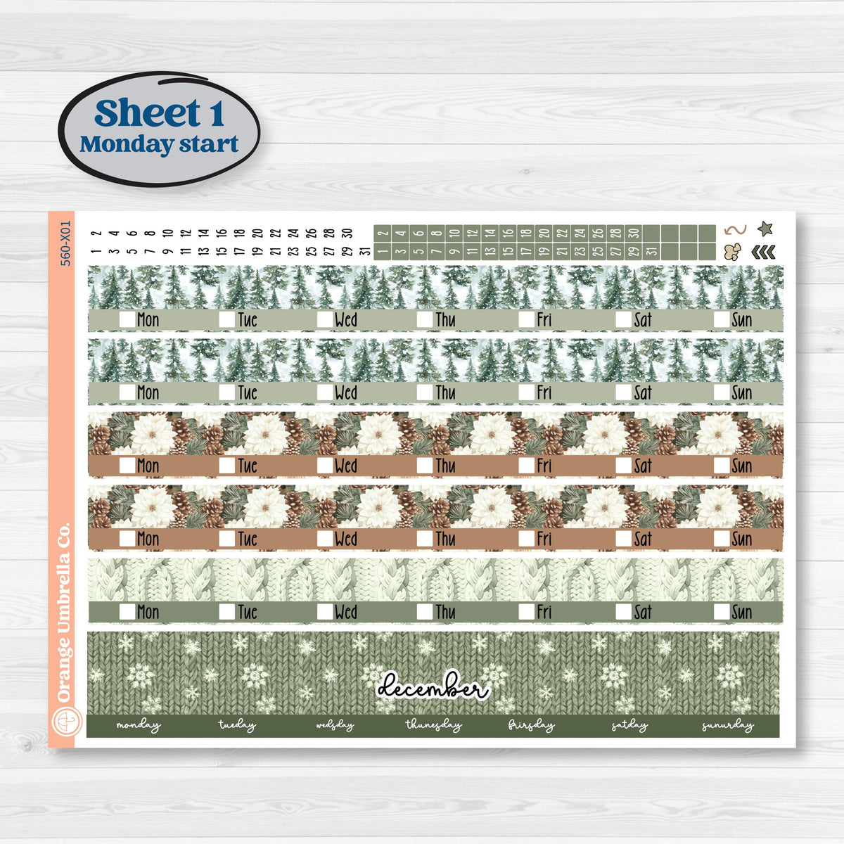 Cozy Winter Planner Kit | Laurel Denise Jo Large Planner Kit Stickers | Snowdrift | KIT-560-X