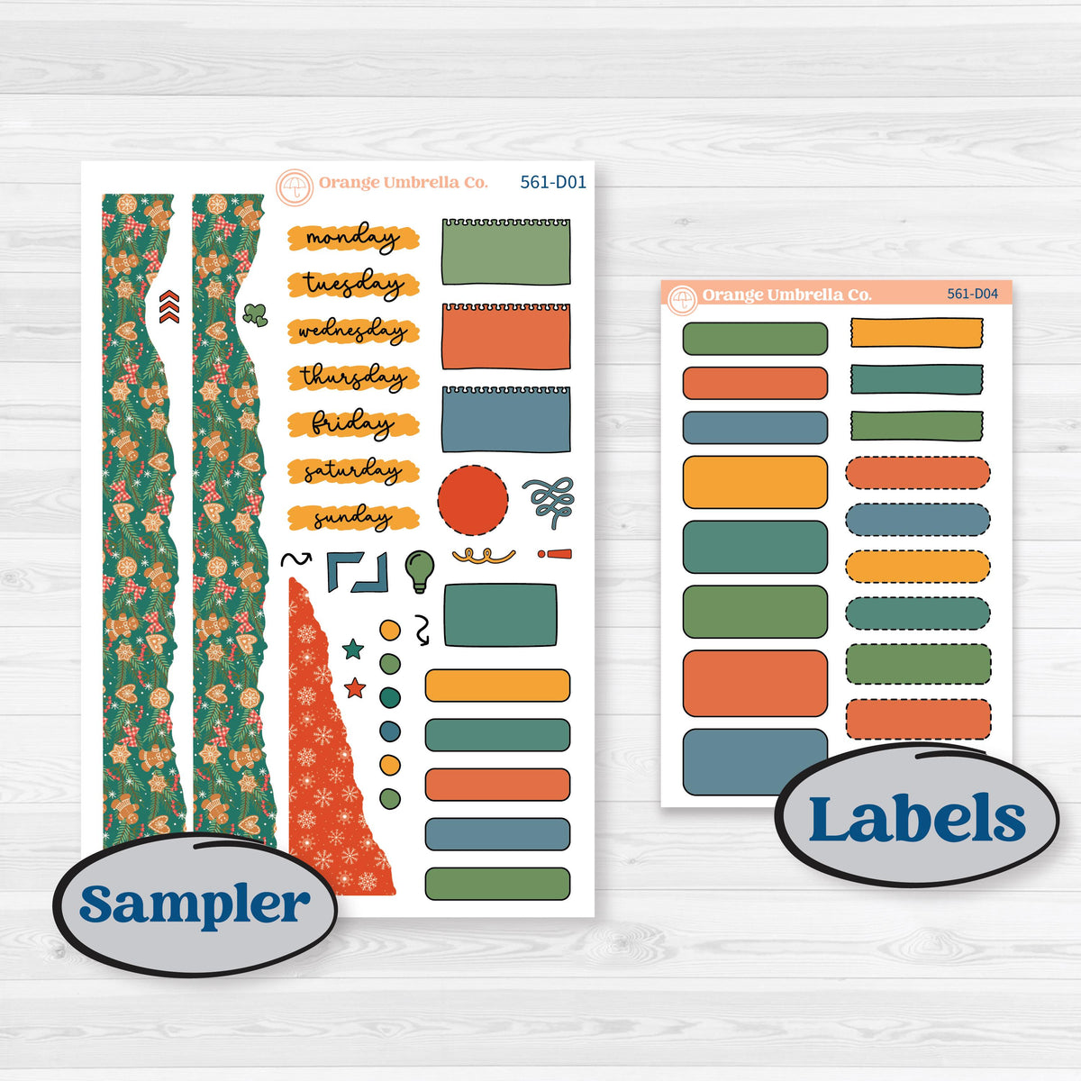 Colorful Christmas Planner Kit | Journaling or Scrapbooking Kit | Creative Junk Journal Planner Stickers | Holiday Magic | KIT-561-D
