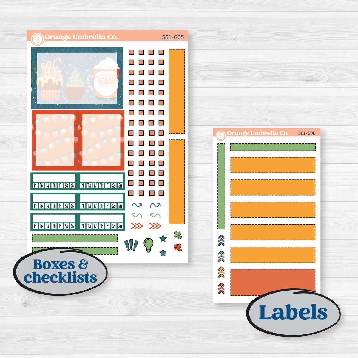 Colorful Christmas Planner Kit | Erin Condren A5 Weekly Dashboard Planner Kit Stickers | Holiday Magic | KIT-561-G4