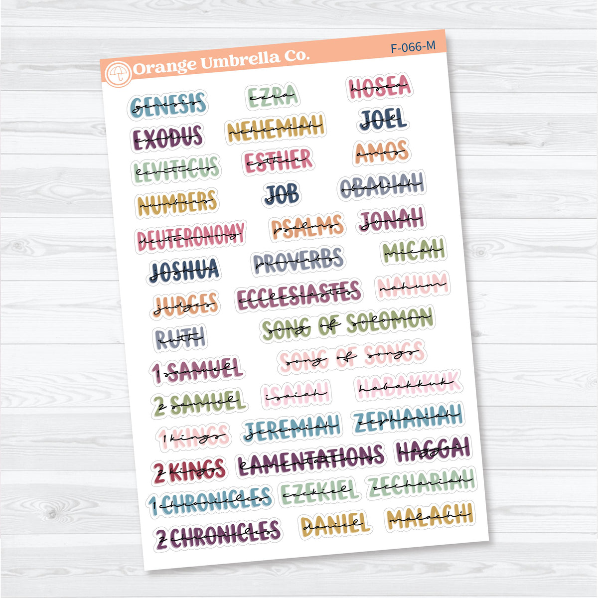 Medium Books of the Bible | Faith & Bible Journaling Planner Stickers | F-066-067-M