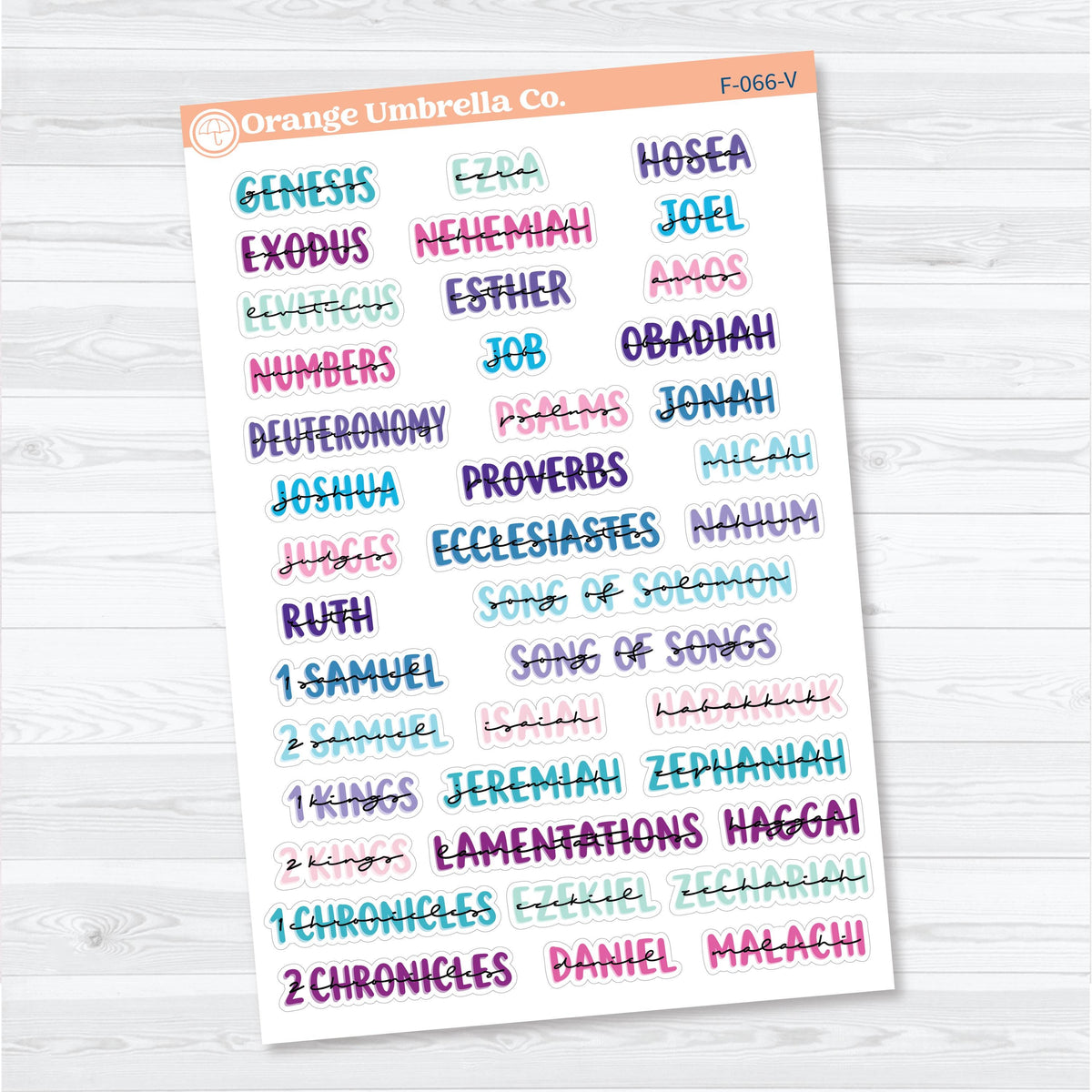 Medium Books of the Bible | Faith & Bible Journaling Planner Stickers | F-066-067-B