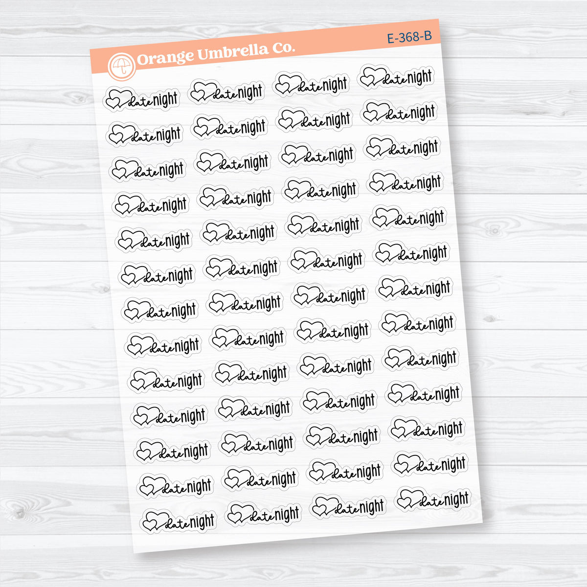 Date Night Scripts | Clear Matte Event Planner Stickers | E-368-CM