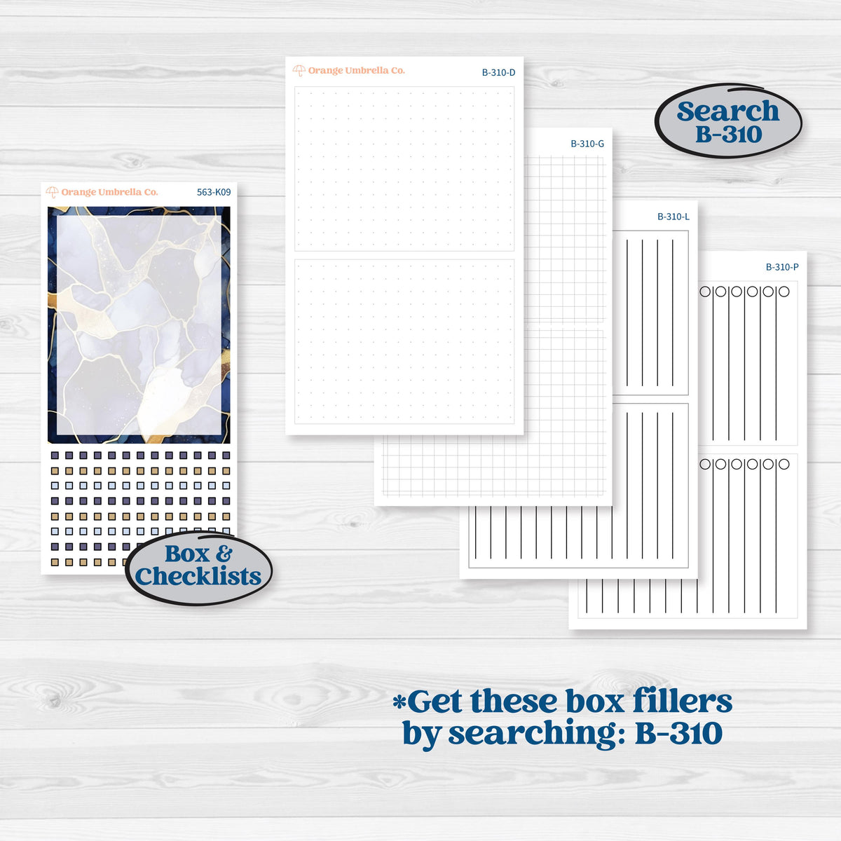 Blue and Gold Christmas Planner Kit | 7x9 Erin Condren Daily Duo Planner Kit Stickers | Twas The Night | KIT-563-K