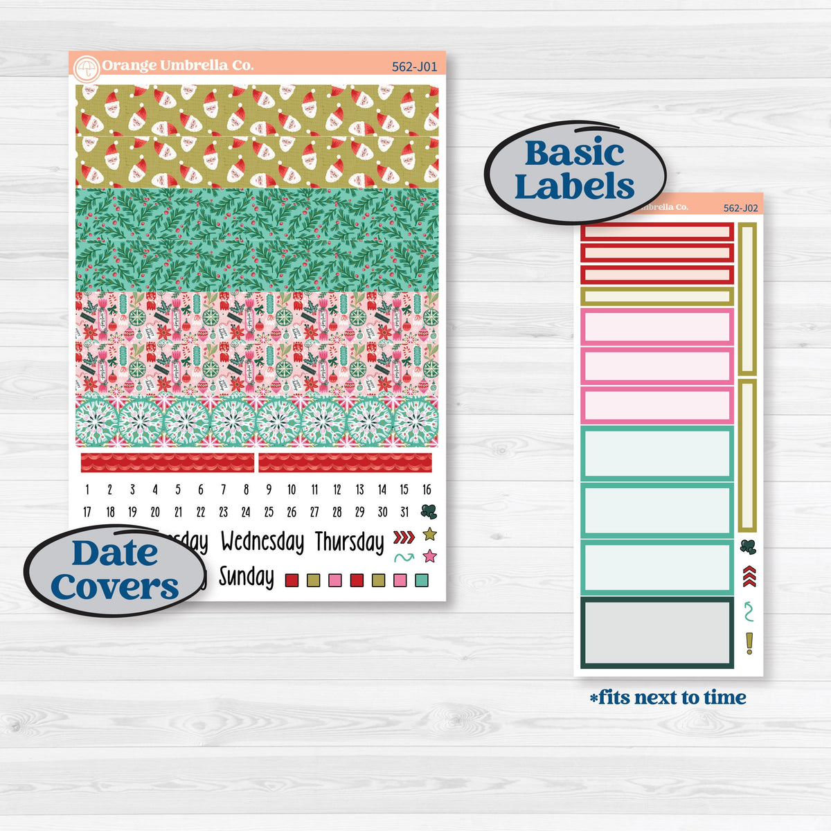 Retro Christmas Planner Kit | A5 Daily Duo Planner Kit Stickers | All Is Bright | KIT-562-J