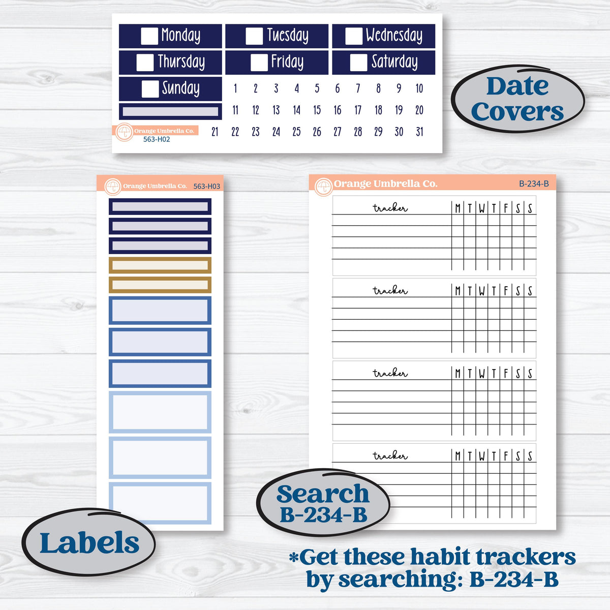 Blue and Gold Christmas Planner Kit | Plum Vertical Priorities 7x9 Stickers | Twas The Night | KIT-563-H