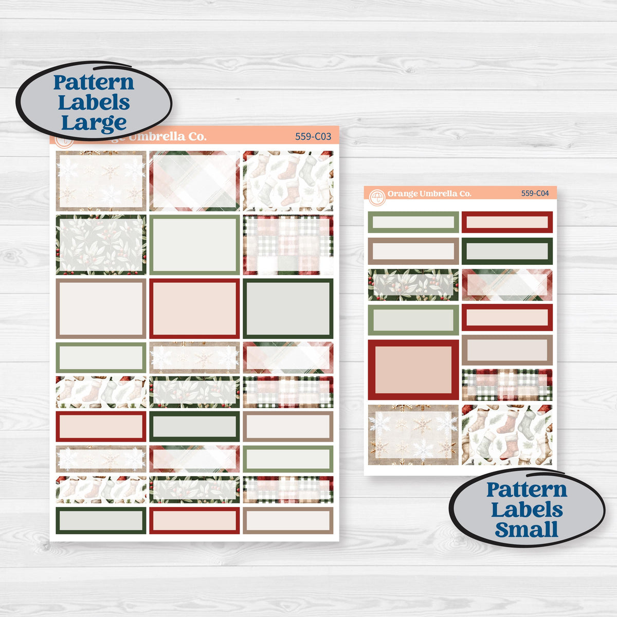 Vintage Christmas Planner Kit | Weekly Add-On Labels Planner Kit Stickers | Christmas Village | KIT-559-C