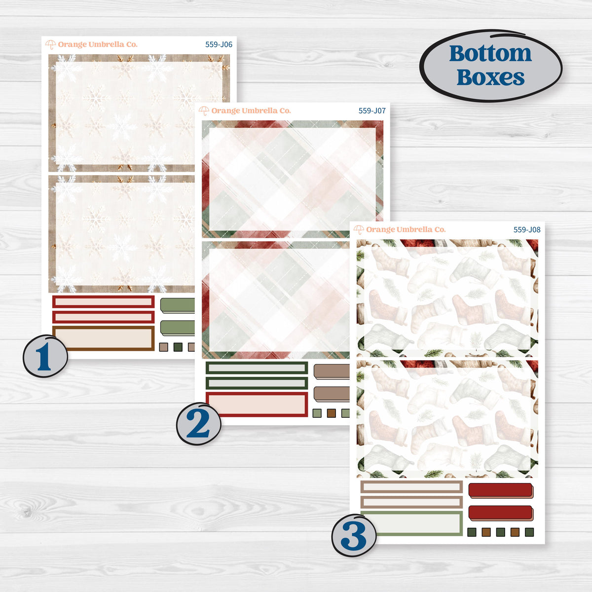 Vintage Christmas Planner Kit | A5 Daily Duo Planner Kit Stickers | Christmas Village | KIT-559-J