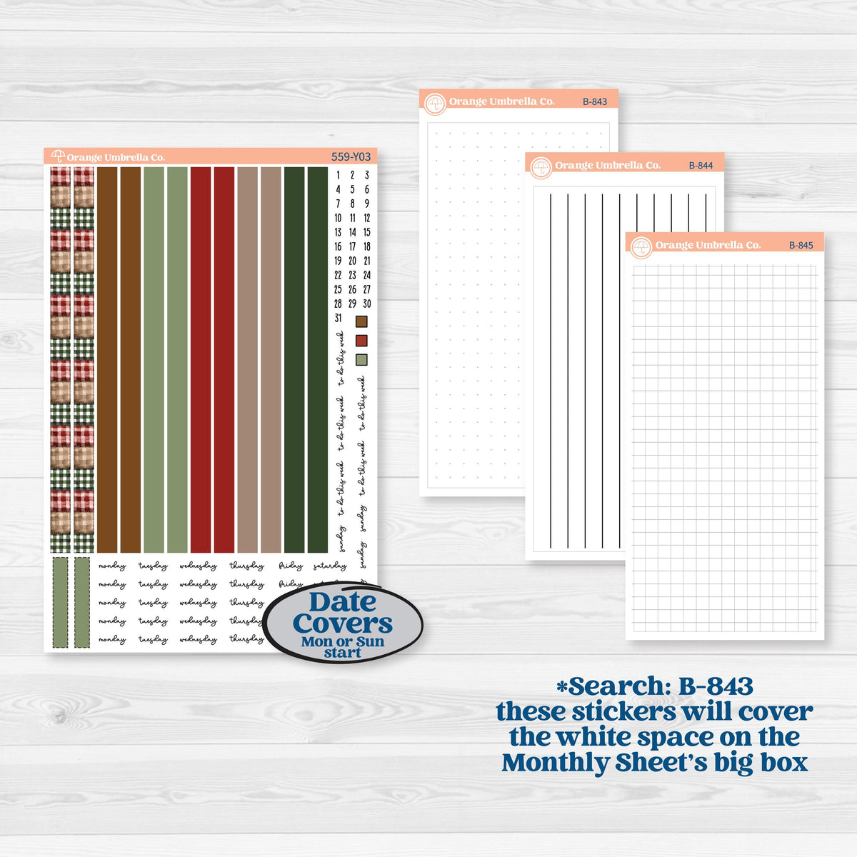 Vintage Christmas Planner Kit | Laurel Denise Scout Small Planner Kit Stickers | Christmas Village | KIT-559-Y