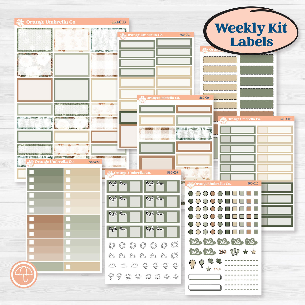 Cozy Winter Planner Kit | Weekly Add-On Labels Planner Kit Stickers | Snowdrift | KIT-560-C
