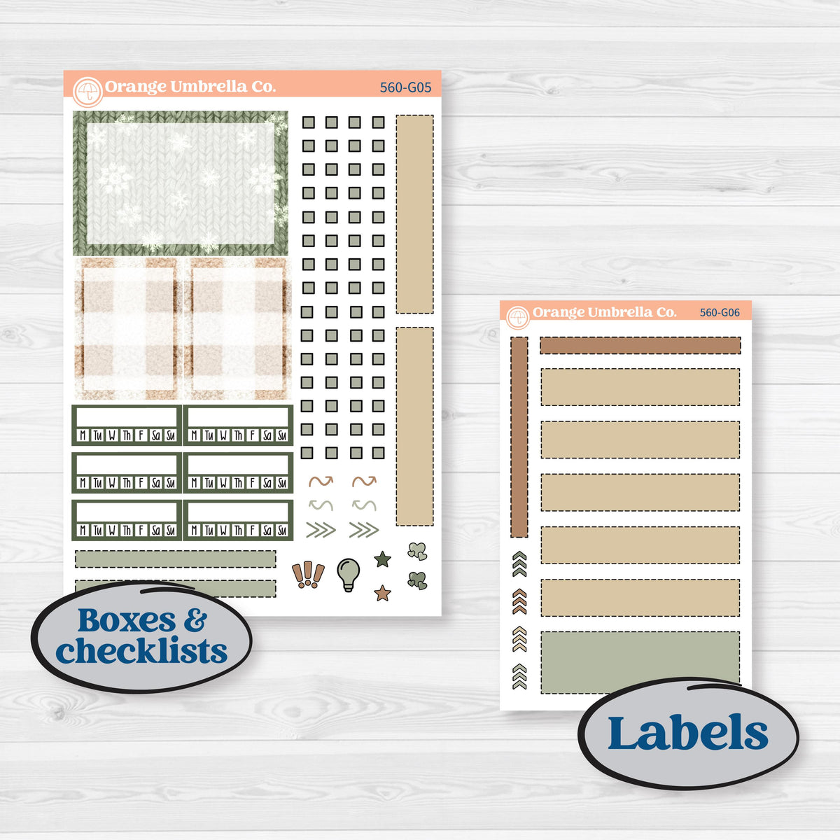 Cozy Winter Planner Kit | Erin Condren A5 Weekly Dashboard Planner Kit Stickers | Snowdrift | KIT-560-G4