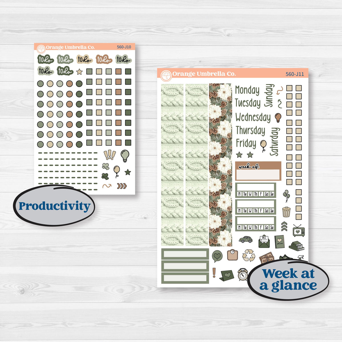 Cozy Winter Planner Kit | A5 Daily Duo Planner Kit Stickers | Snowdrift | KIT-560-J