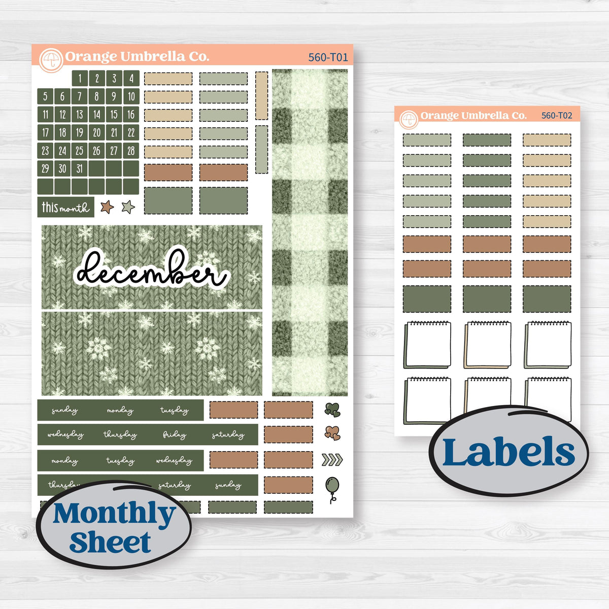 Cozy Winter Planner Kit | Hobonichi Weeks Monthly Planner Kit Stickers | Snowdrift | KIT-560-T
