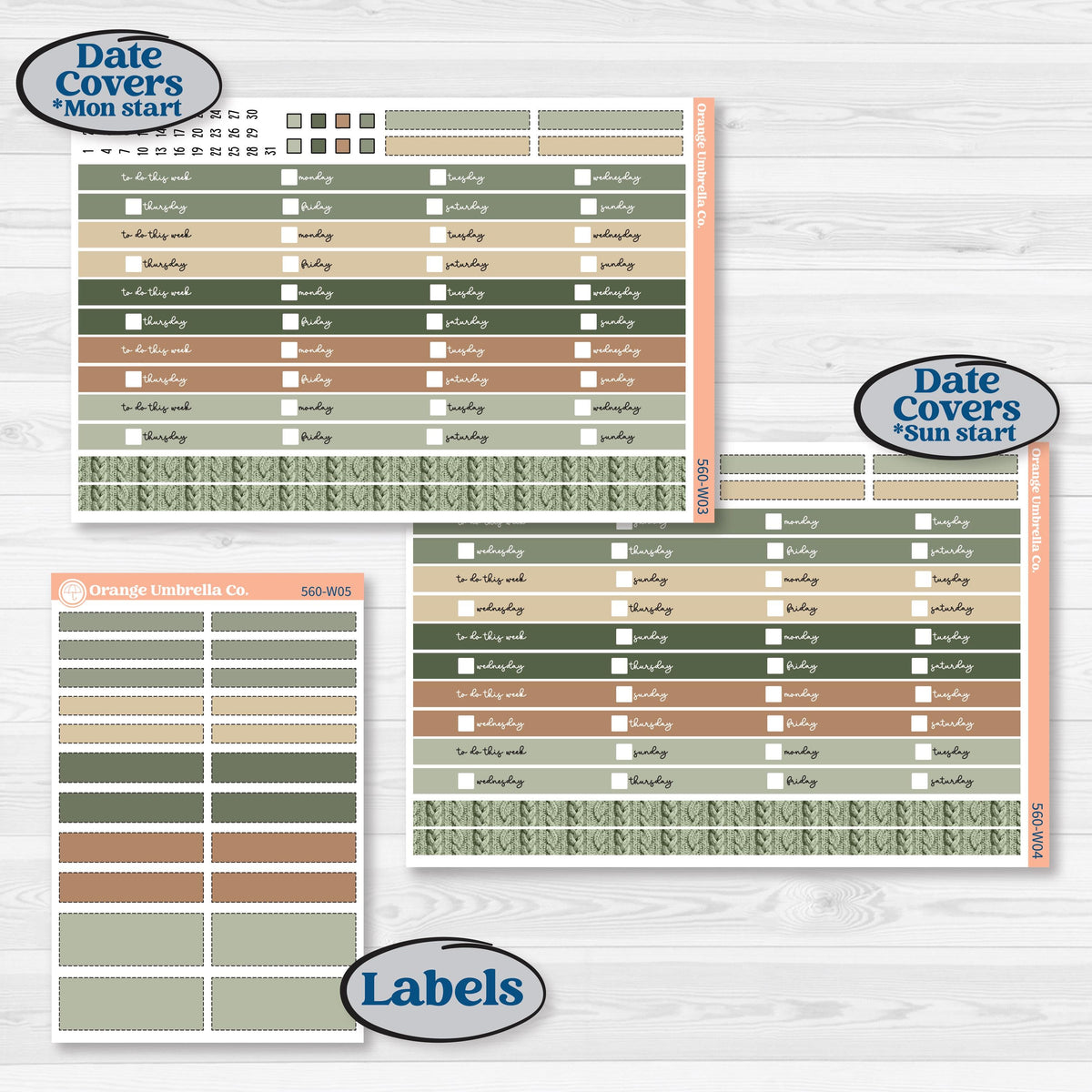 Cozy Winter Planner Kit | Laurel Denise Scout Large Planner Kit Stickers | Snowdrift | KIT-560-W