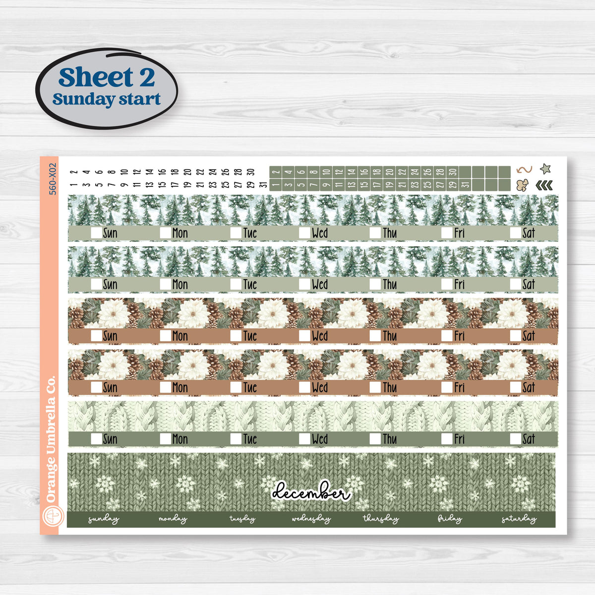 Cozy Winter Planner Kit | Laurel Denise Jo Large Planner Kit Stickers | Snowdrift | KIT-560-X