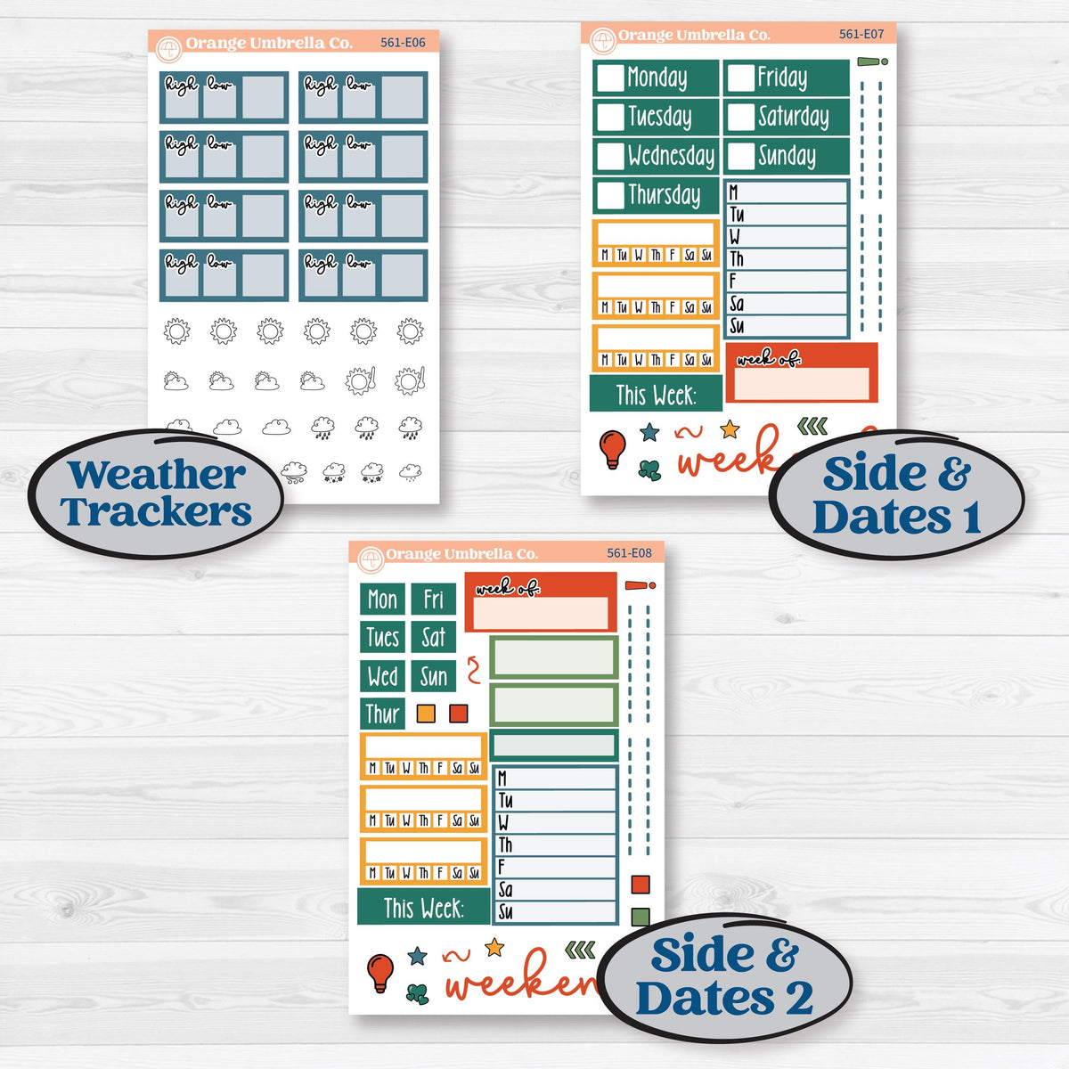 Colorful Christmas Planner Kit | Hobonichi Cousin Weekly & Daily Planner Kit Stickers | Holiday Magic | KIT-561-E
