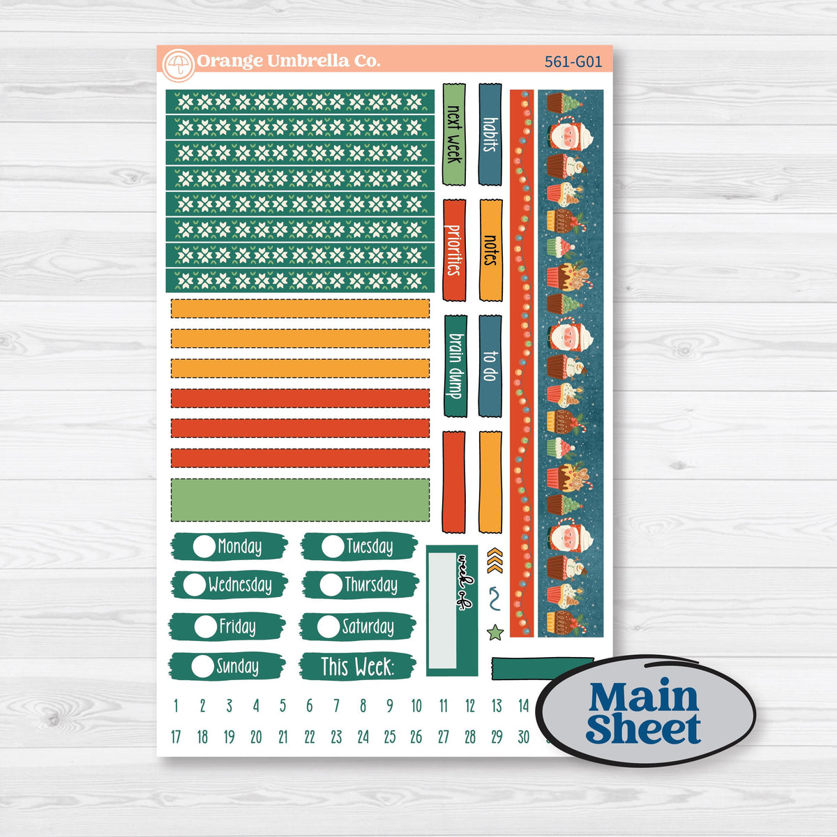 Colorful Christmas Planner Kit | Erin Condren 7x9 Weekly Dashboard Planner Kit Stickers | Holiday Magic | KIT-561-G