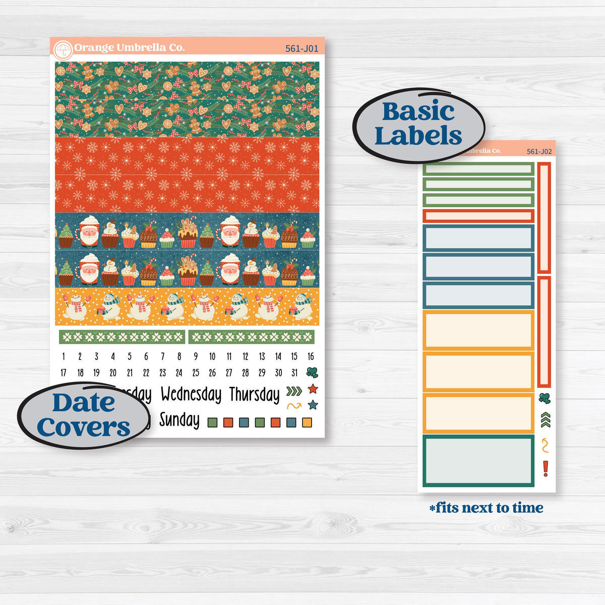 Colorful Christmas Planner Kit | A5 Daily Duo Planner Kit Stickers | Holiday Magic | KIT-561-J