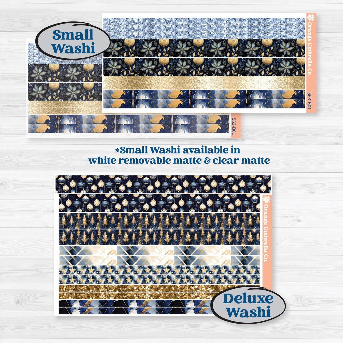 Blue and Gold Christmas Planner Kit | Weekly Add-On Planner Kit Stickers | Twas The Night | KIT-563-B