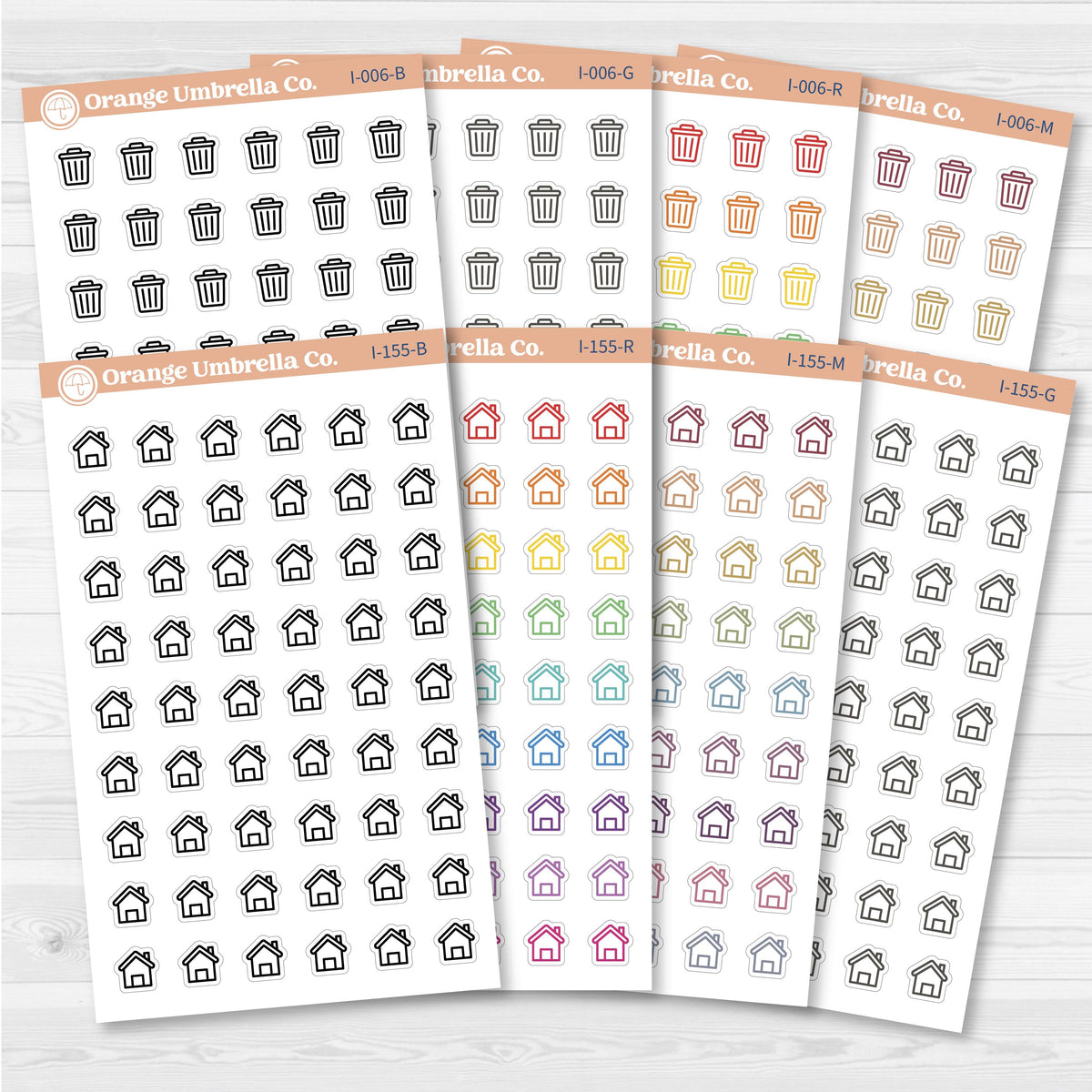 Trash Day Icon Planner Stickers | I-006