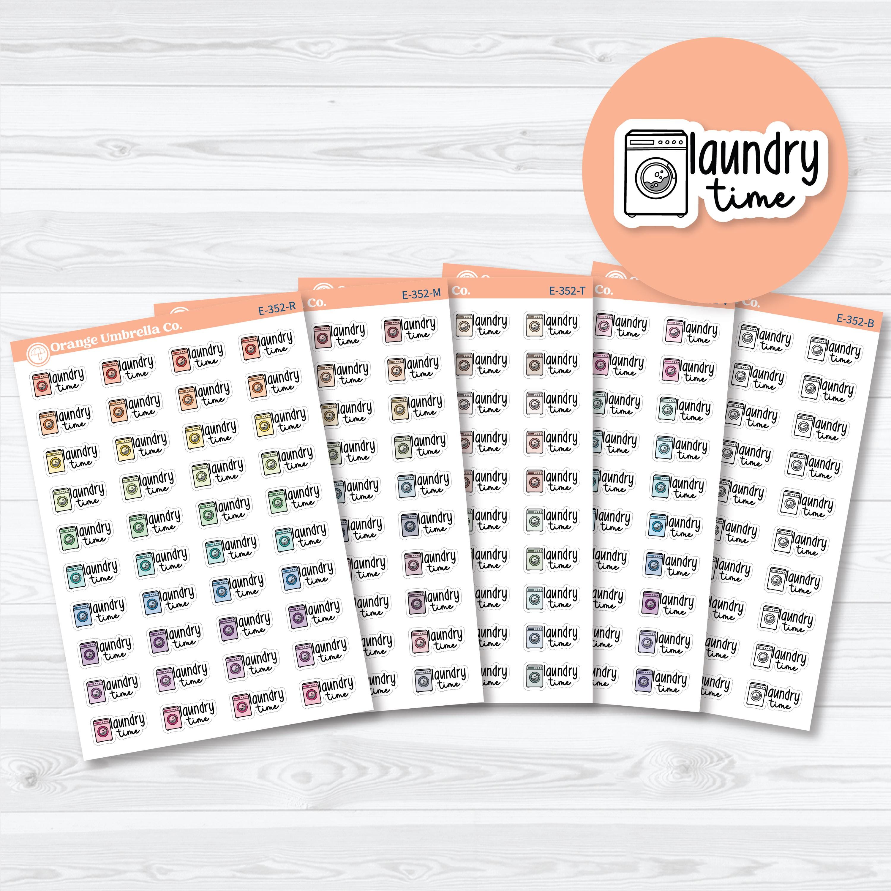 laundry time planner stickers F18 hand doodled washing machine icons for tracking laundry days and chores