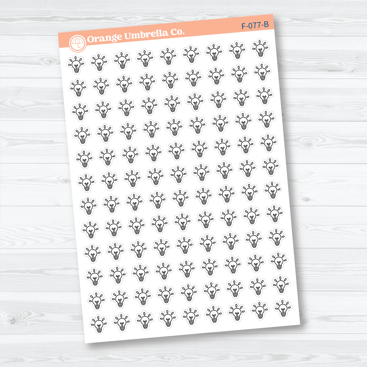 light bulb faith bible study planner sticker sheet, F-077-B, B.