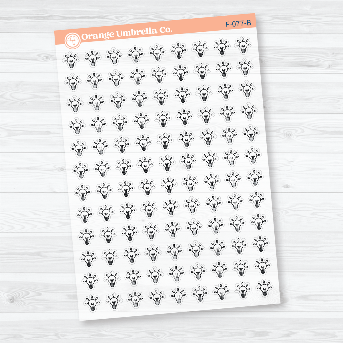light bulb faith bible study planner sticker sheet, F-077-BCM, BCM.