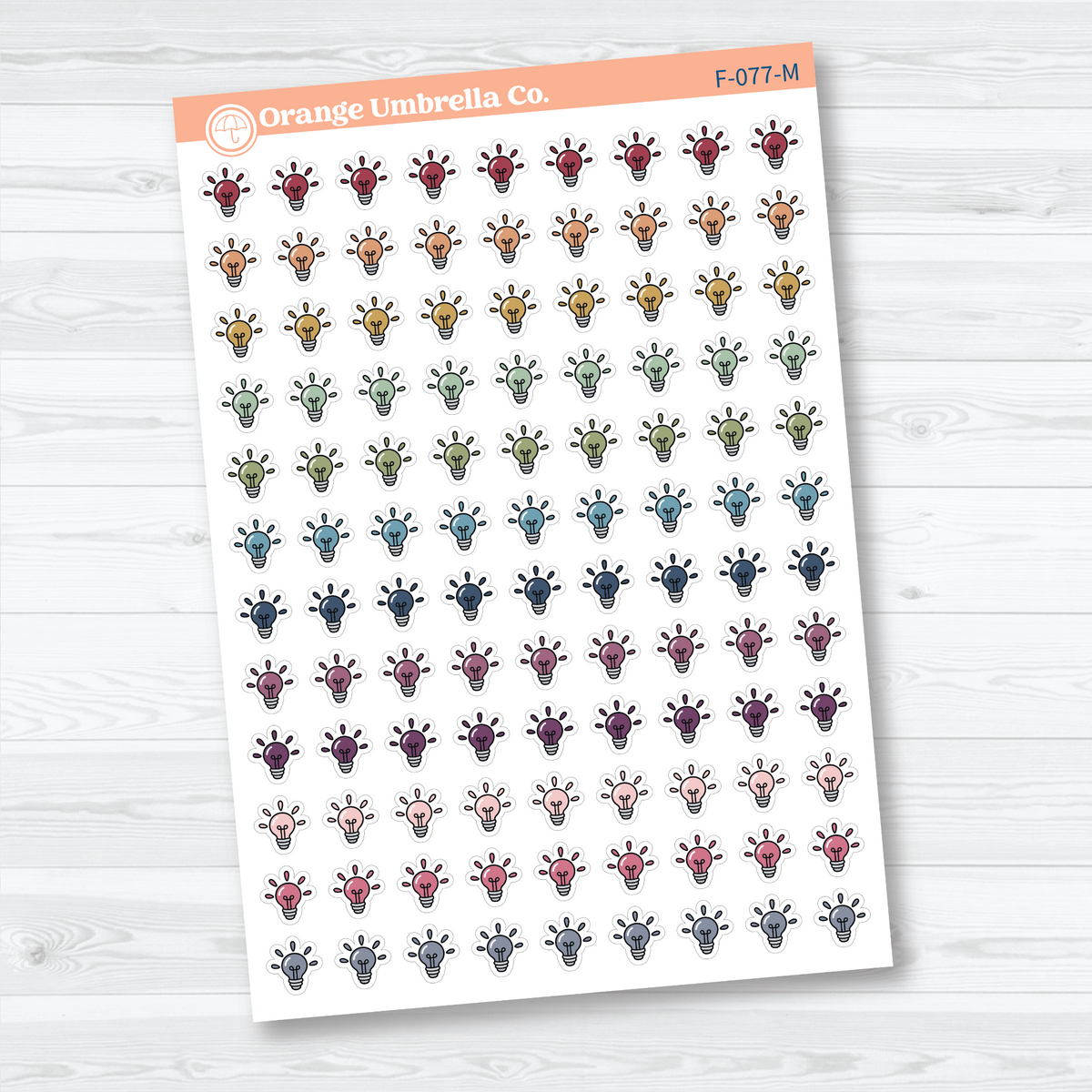 light bulb faith bible study planner sticker sheet, F-077-M, M.