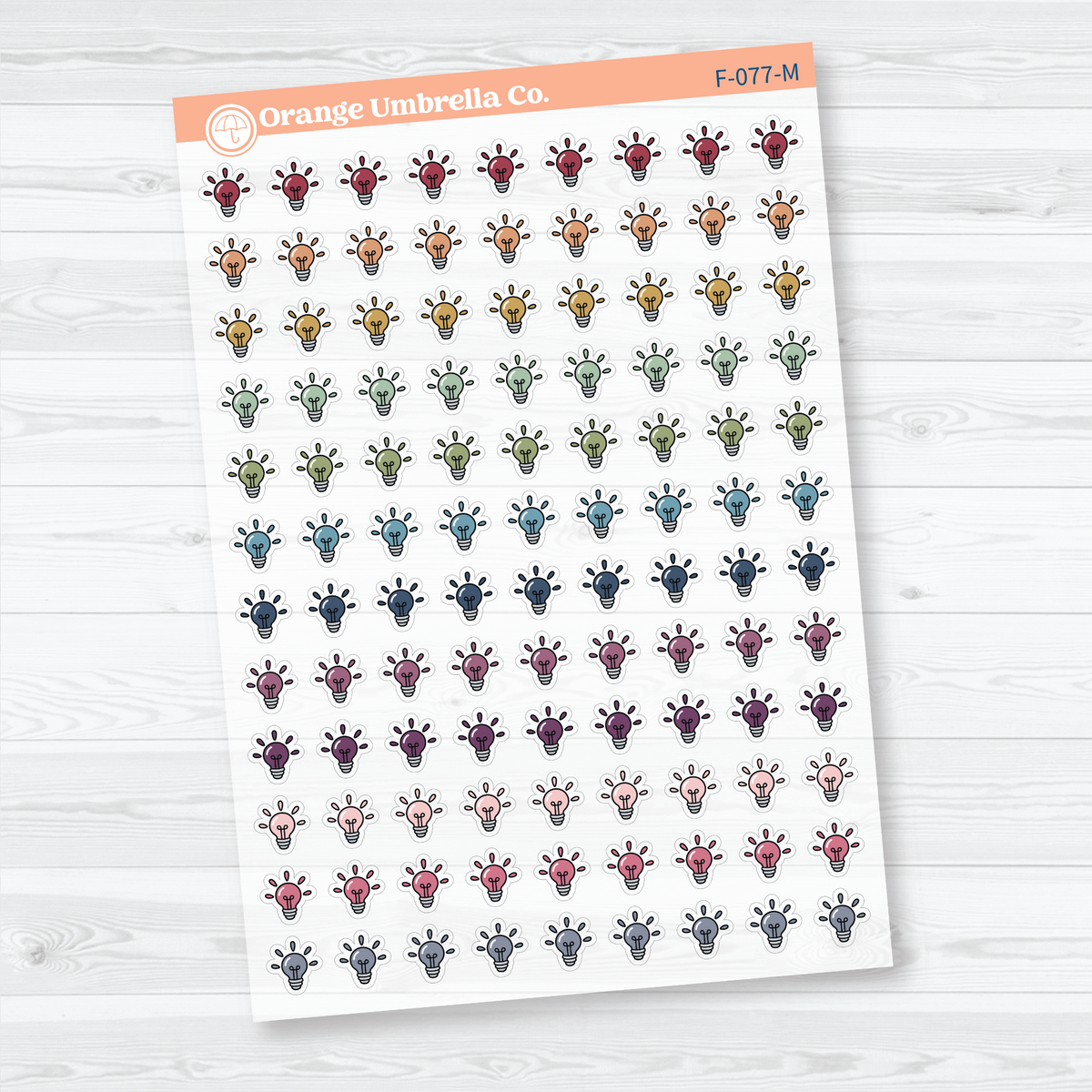 light bulb faith bible study planner sticker sheet, F-077-MCM, MCM.