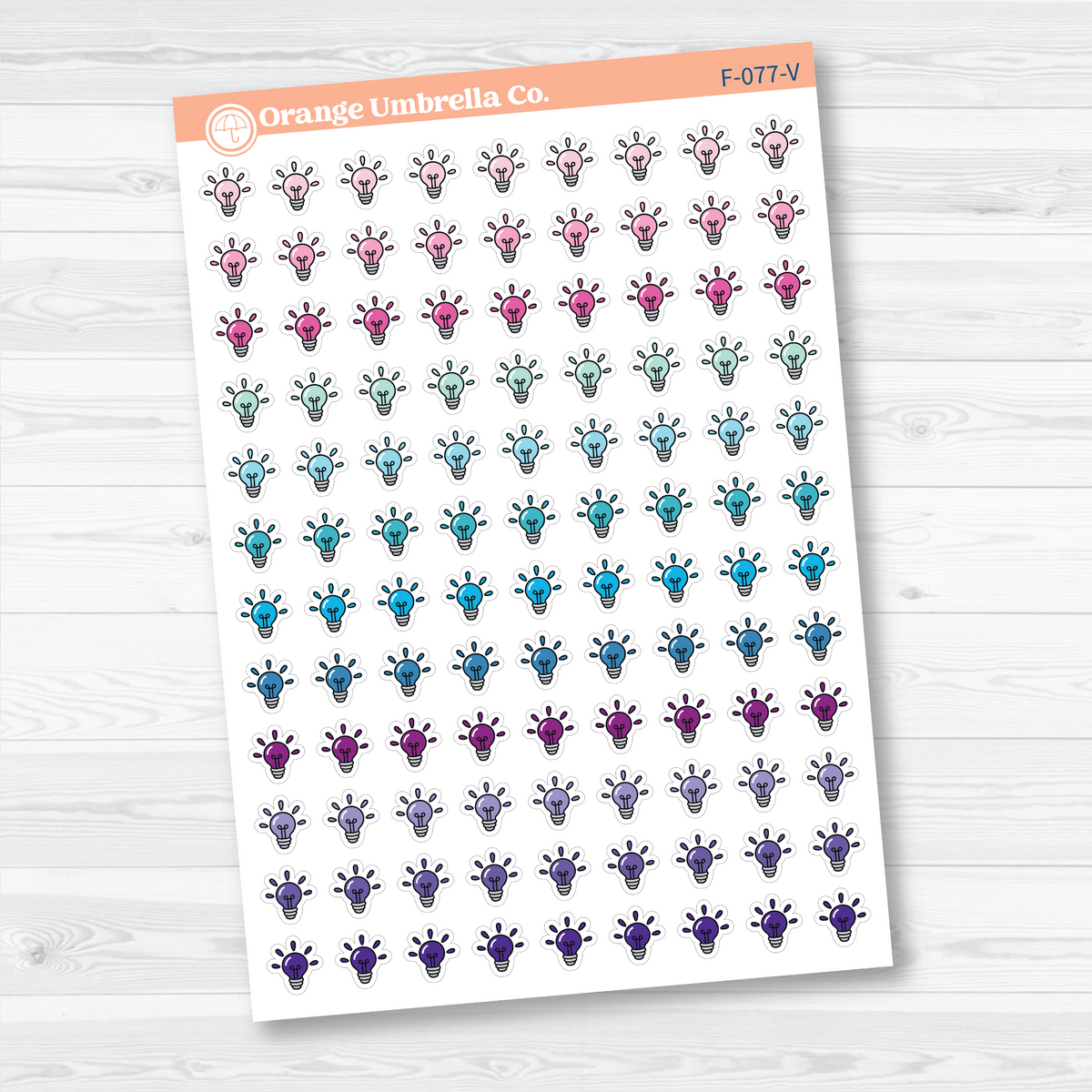 light bulb faith bible study planner sticker sheet, F-077-V, V.