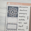 Neutral Florals And Shapes | Hobonichi Cousin Planner Kit Stickers | Serenity | 351-051
