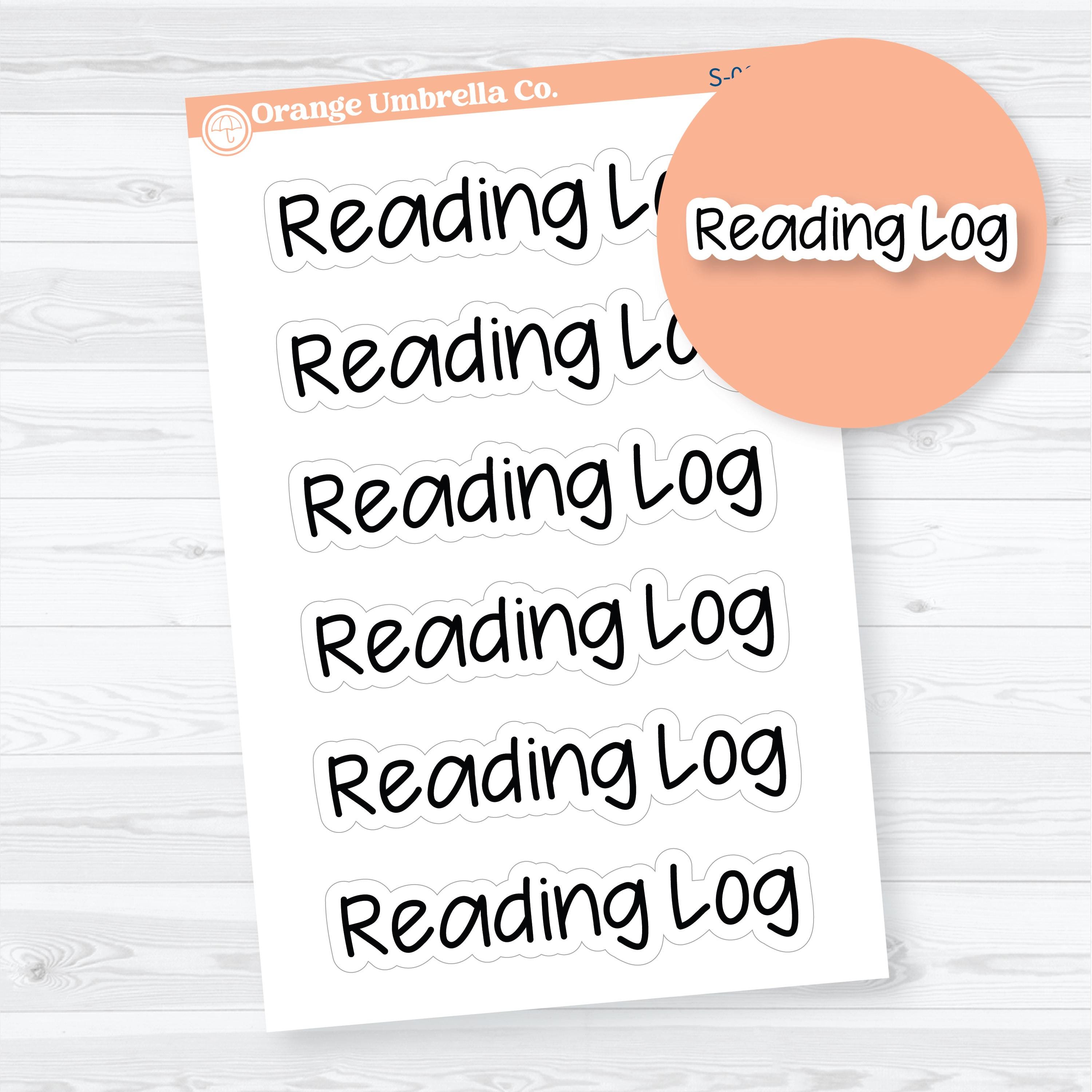 Reading Log planner header stickers for book trackers, reading journals, and reading challenge spreads