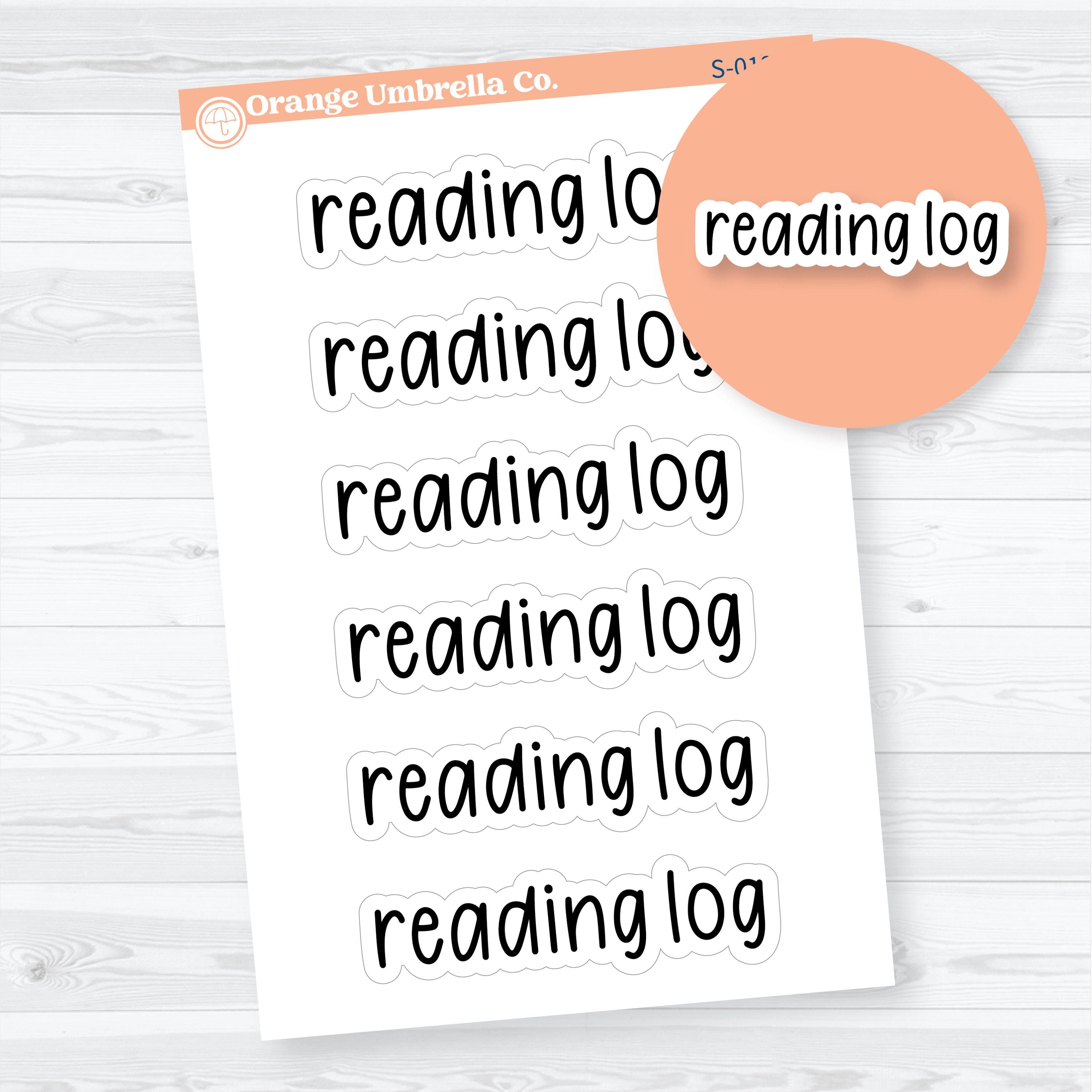 Reading log header planner stickers for book trackers, reading journals, and reading challenge layouts