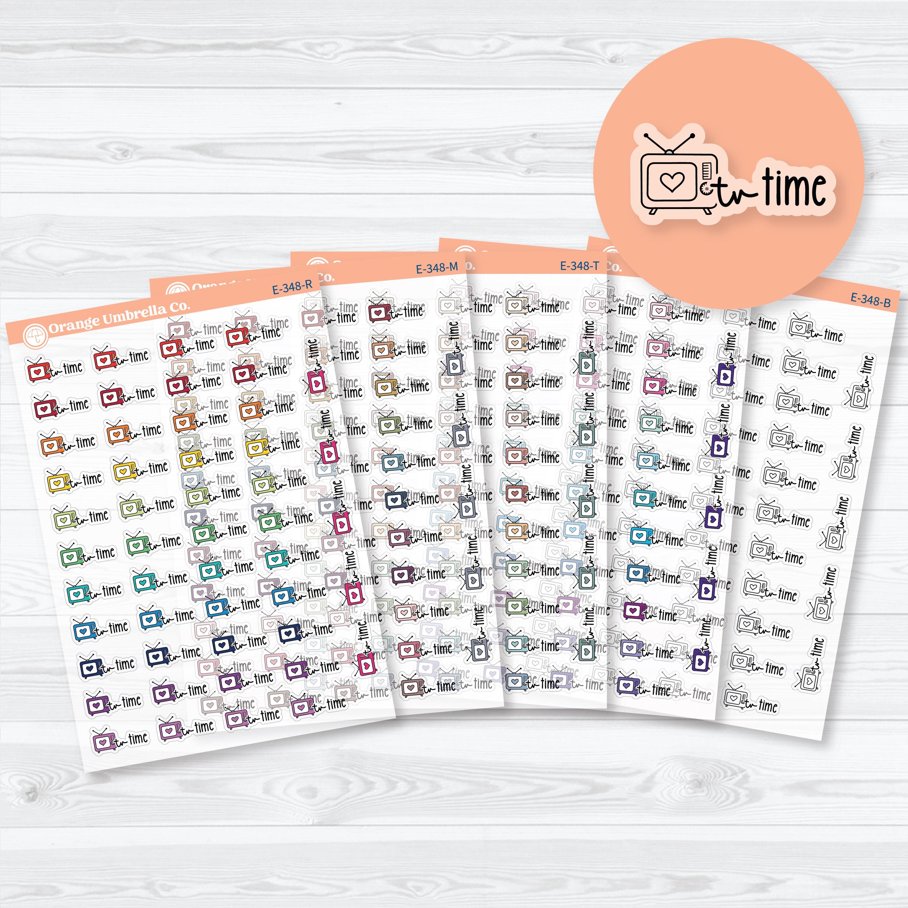 tv time planner stickers F18 hand doodled television icons for tracking shows and movie nights in planners