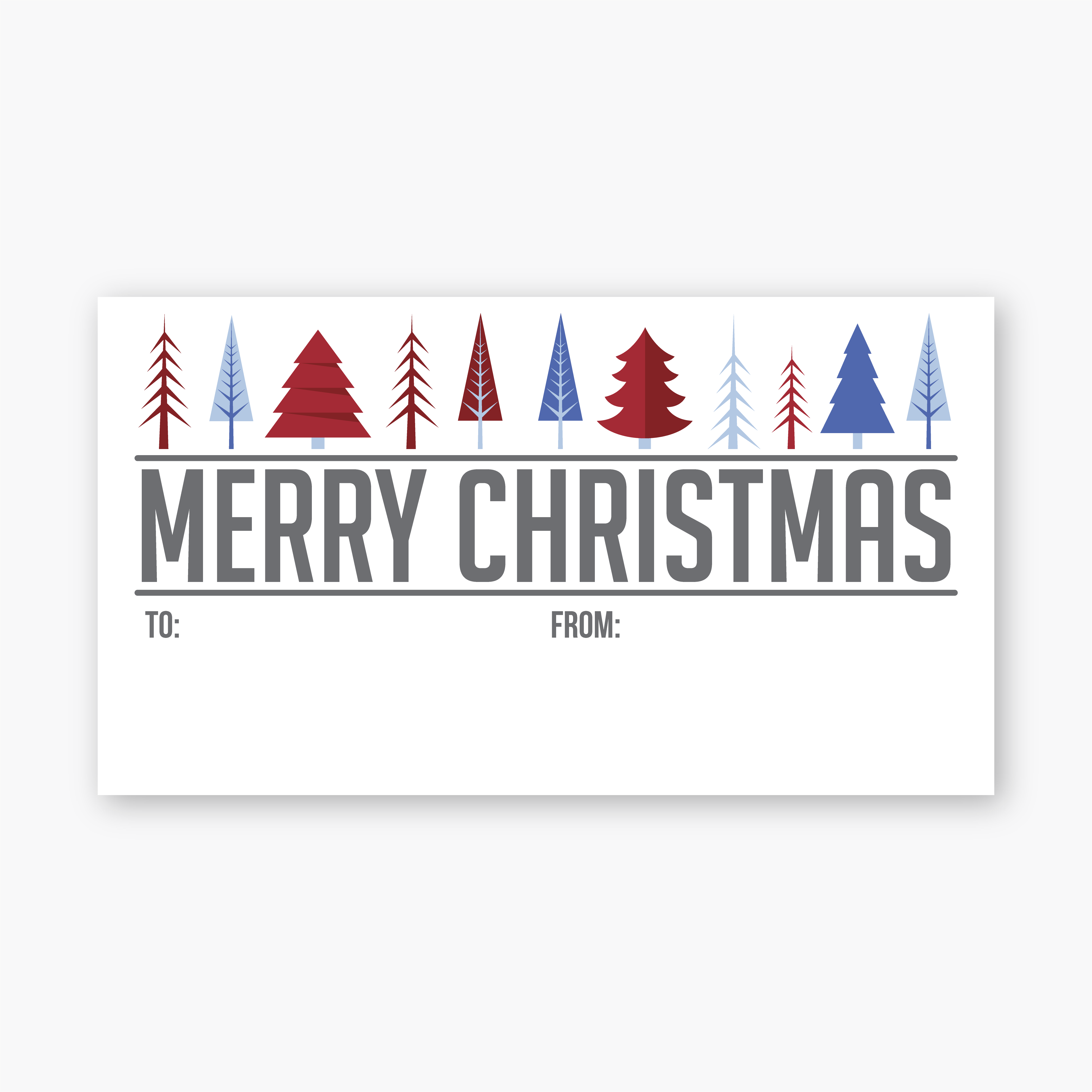 60ct. to and from Christmas Gift Wrapping Labels, Stickers for Christmas Gifts (#597-BR)