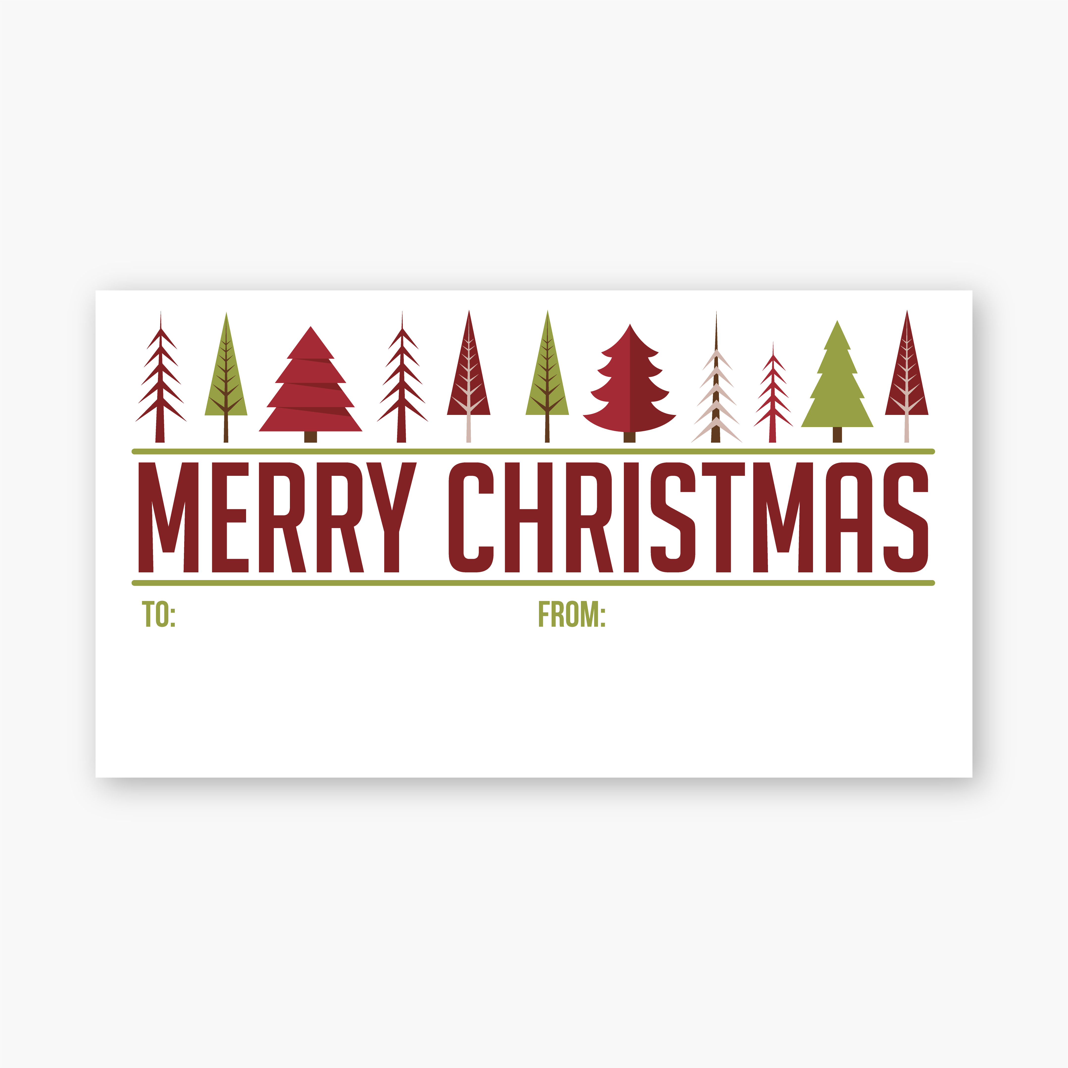 60ct. to and from Christmas Gift Wrapping Labels, Stickers for Christmas Gifts (#597-RG)