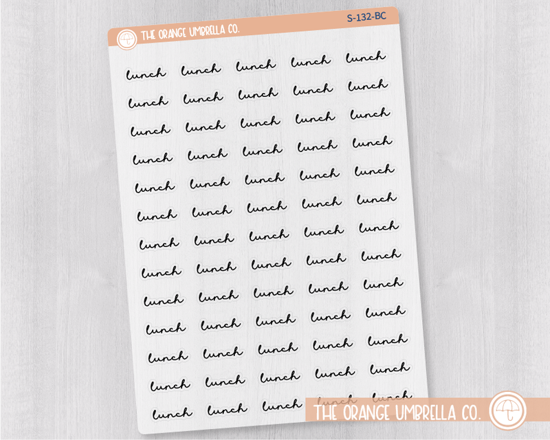 CLEARANCE | Lunch Script Planner Stickers | F5 Clear Matte | S-132-BCM
