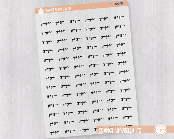 CLEARANCE | Yoga Script Planner Stickers | F5 Clear Matte | S-300-BCM
