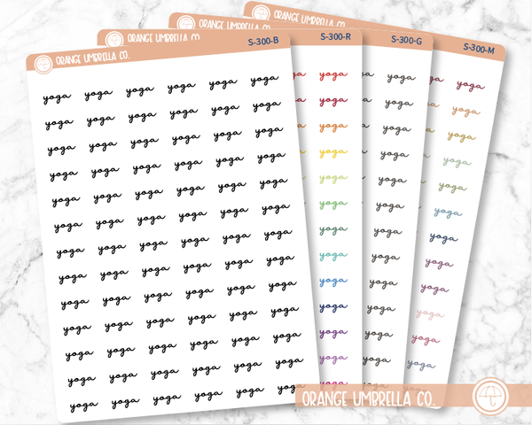CLEARANCE | Yoga Script Planner Stickers | F5 | S-300