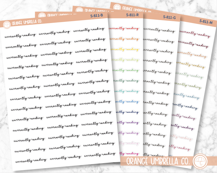 CLEARANCE | Currently Reading Script Planner Stickers | F5 | S-811