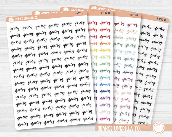 CLEARANCE | Grocery Script Planner Stickers | F7 | T-002 / 904-167