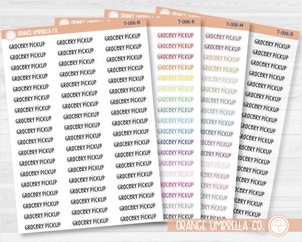CLEARANCE | Grocery Pickup Script Planner Stickers | F3 | T-006 / 904-094