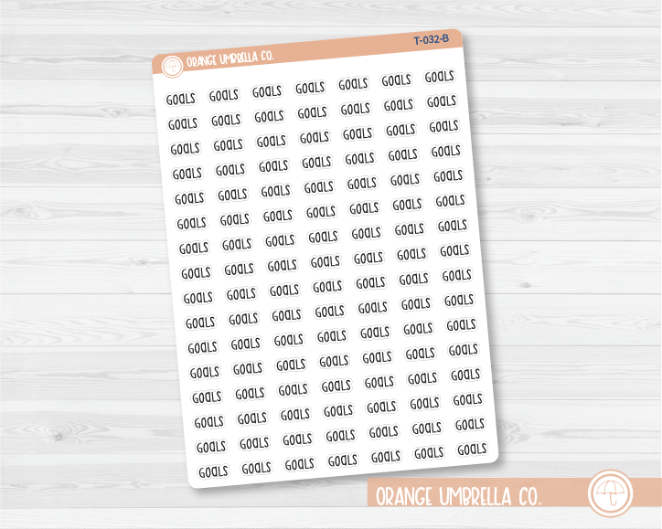 CLEARANCE | Goals Script Planner Stickers | F3 | T-032 / 904-158