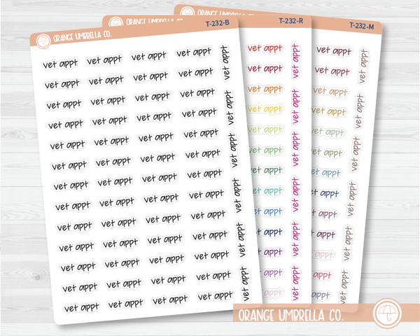 CLEARANCE | Vet Appt Jen Plans Script Planner Stickers | FJP | T-232 / 916-074