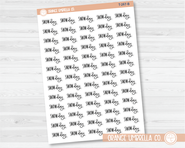 CLEARANCE | Snow Day Script Planner Stickers | FC12 | T-267-B