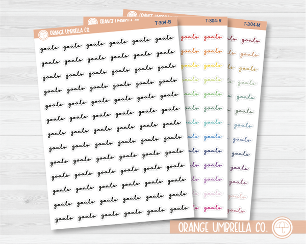 CLEARANCE | Goals Script Planner Stickers | F5 | T-304
