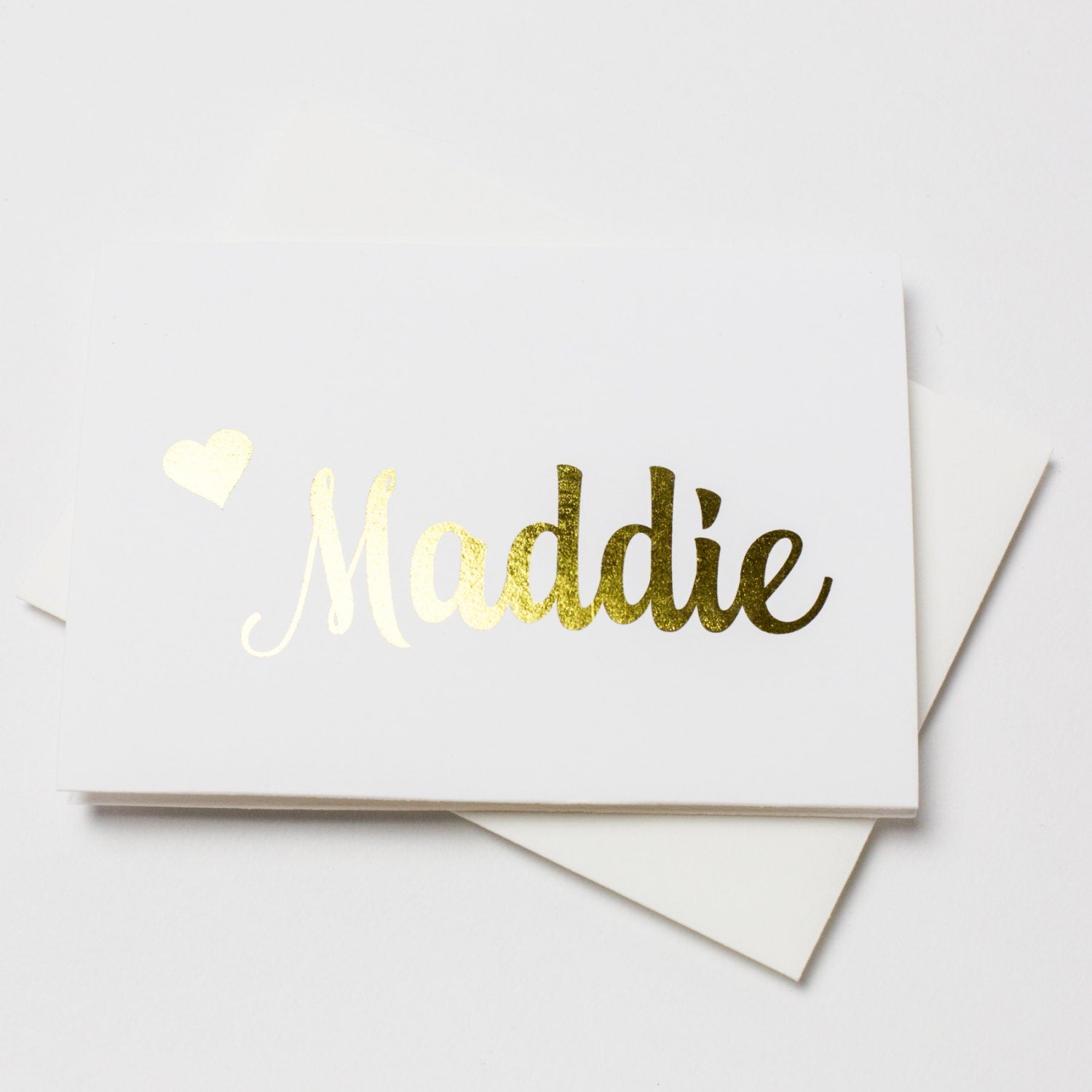 Foiled Name Note Cards 6pk | Personalized Folded Foiled Cards | Choose your Foil Color | Printed Cards with Envelopes | NC-F015-F