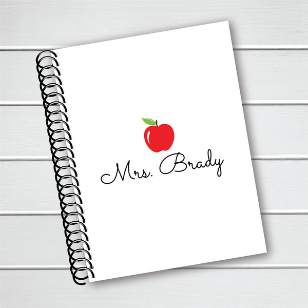 Apple Cover - Personalized Custom Spiral Journal Notebook | NB-003